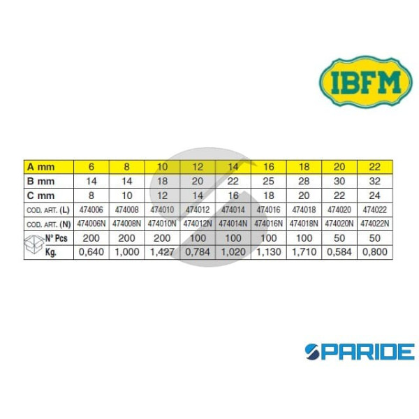 POZZETTO D 12 MM SENZA MOLLA 474 OTTONE IBFM