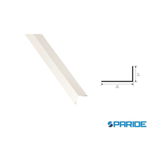 PROFILO ANGOLARE L IN ALLUMINIO 30X15X1 L 2 MT BIA...