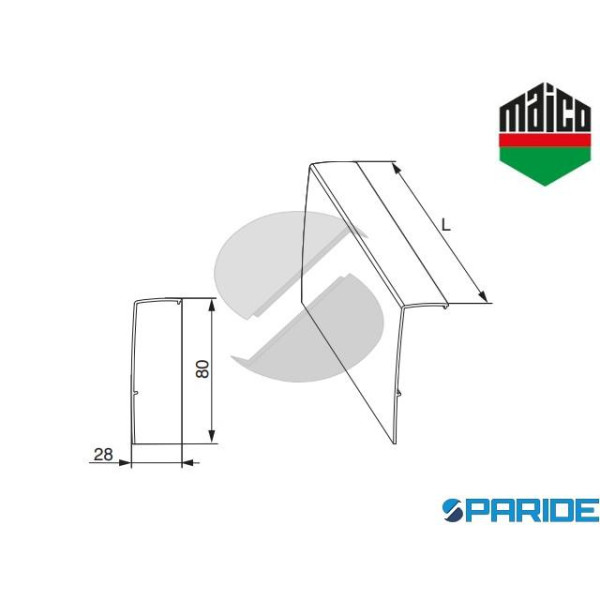 PROFILO COPERTURA CARRELLI L 2036 MM 465181 MAICO ARGENTO