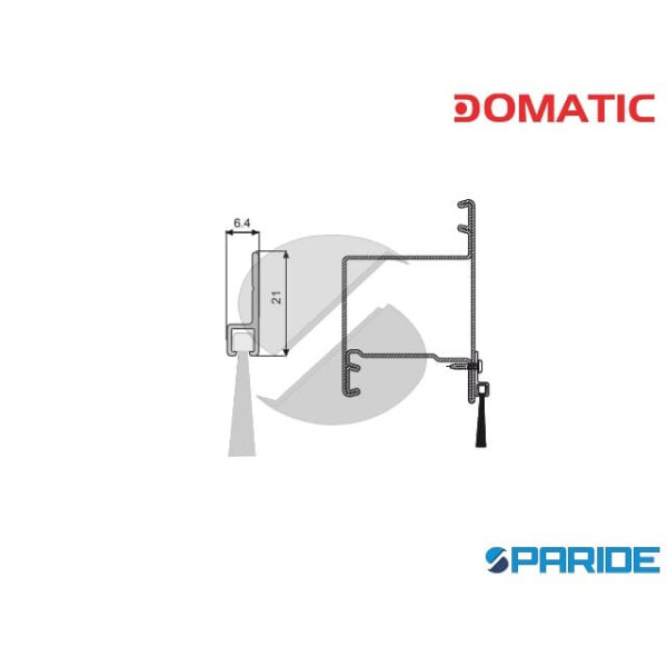 PROFILO DI SUPPORTO DF400BI L 2500 MM VERTICALE MARRONE DOMATIC