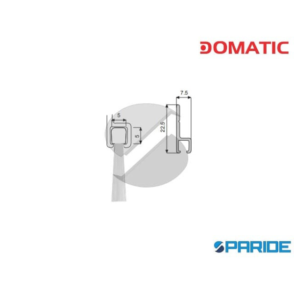 PROFILO DI SUPPORTO DF405 L 2500 MM MARRONE PER SPAZZOLINO DOMATIC