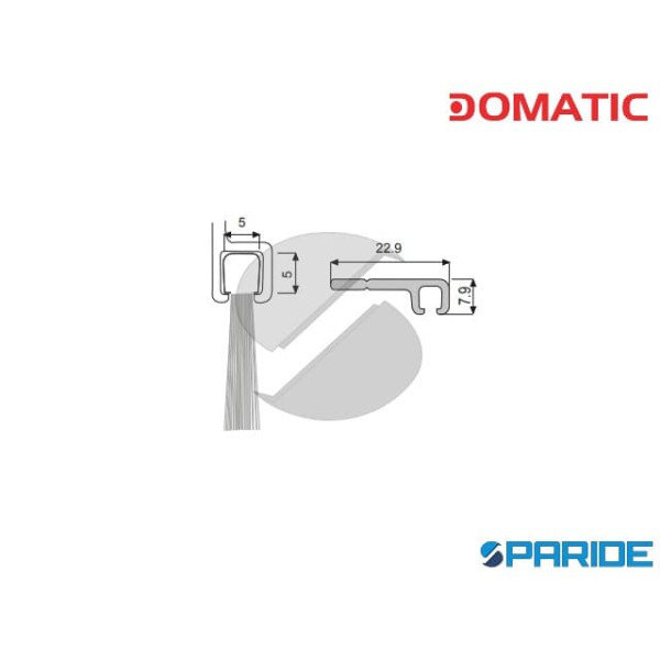PROFILO DI SUPPORTO DF505BI L 2500 MM MARRONE PER SPAZZOLINO DOMATIC