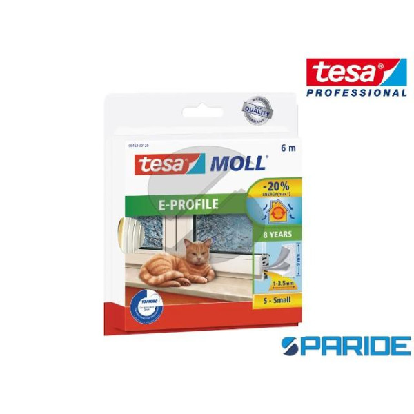 PROFILO E BIANCO TESAMOLL 6MT X 9MM X 4MM TESA