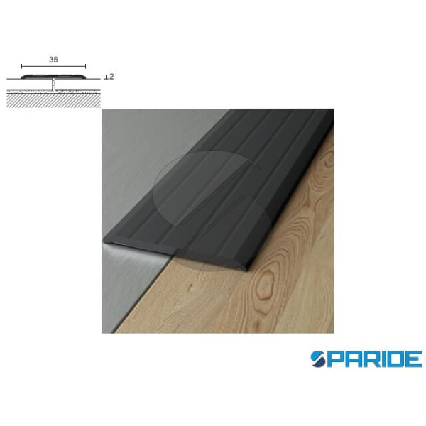 PROFILO IN ALLUMINIO 22\A 35X2 L 2,7 MT NERO ADESI...