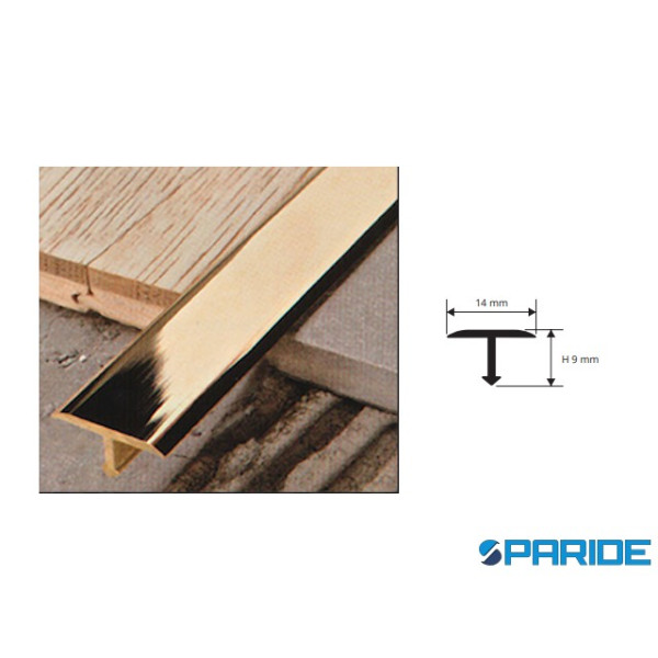PROFILO IN OTTONE 14X9 MM L 270 CM LUCIDO