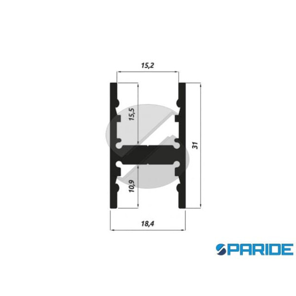 PROFILO LED ALLUMINIO 31X18,4 MM L 3 MT BIANCO