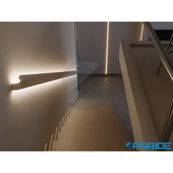 PROFILO LED CORRIMANO ALLUMINIO L 2 MT ARGENTO