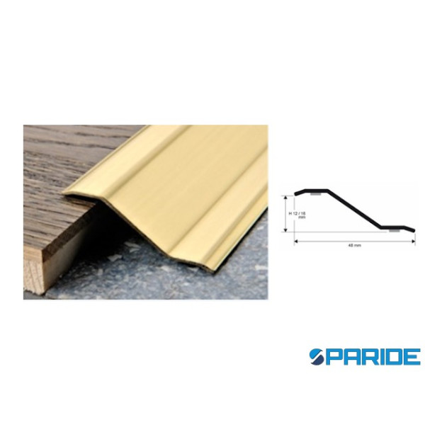PROFILO OTTONE LUCIDO 48X12/16 L 270 CM AUTOADESIV...