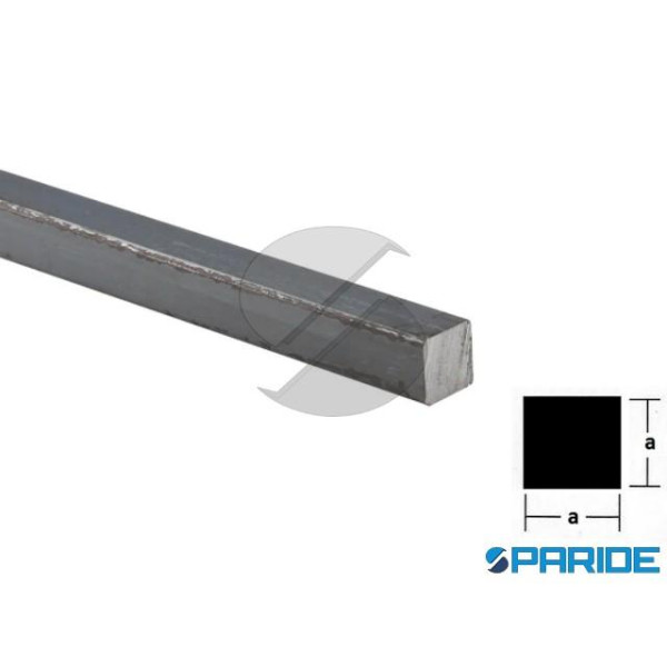 PROFILO QUADRO PIENO 12X12 L 2 MT FERRO NATURALE