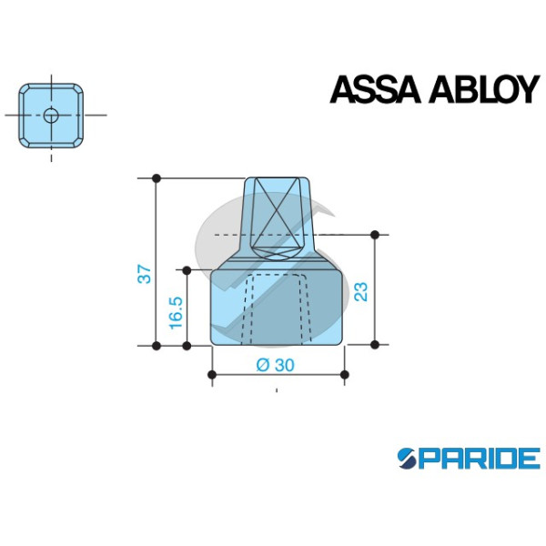 PROLUNGA PERNO QUADRO ITALIA H 23 MM AC261 ASSA ABLOY