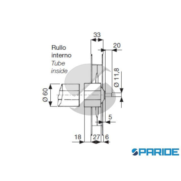 PULEGGIA D 220 PER RULLO OTTAGONALE TAPPARELLE