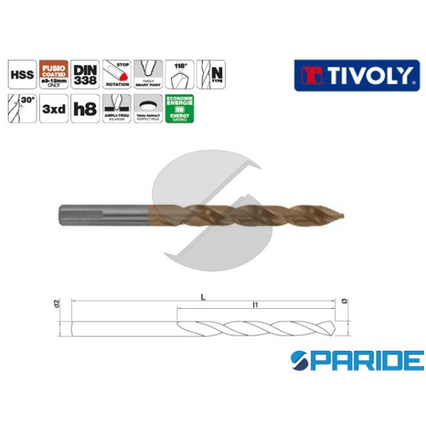 PUNTA PER ACCIAIO TSP HSS D 11,5 MM 1145714 TIVOLY...