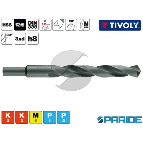 PUNTA PER FERRO D 19,5 MM HSS CILINDRICA CORTA CON...