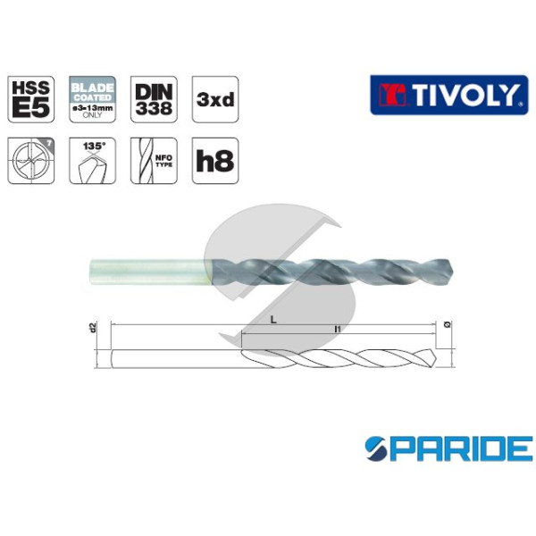 PUNTA PER INOX D 12 MM TBX HSS-E5 114 561 TIVOLY D...