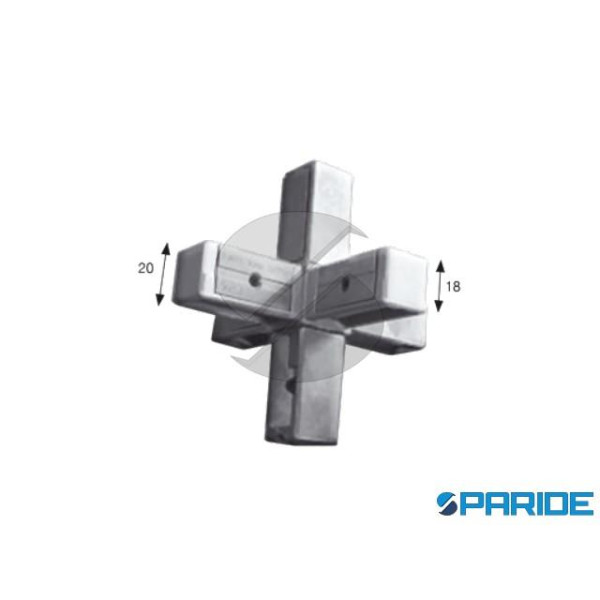 RACCORDO A 6 VIE PER TUBO QUADRO 20 MM ZAMA