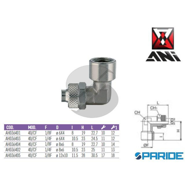 RACCORDO A L FILETTATO FEMMINA 1\8 40\CF AH036404 ...