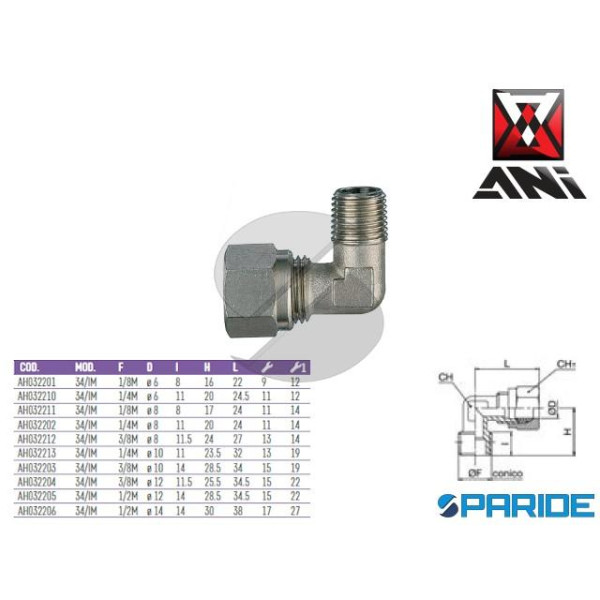 RACCORDO A L FILETTATO MASCHIO 1\2 D 12 MM 34\IM A...