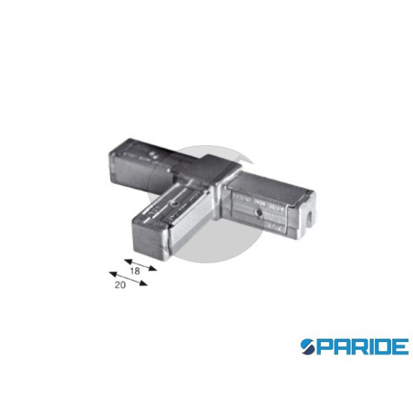 RACCORDO A T PER TUBO QUADRO 20 MM ZAMA