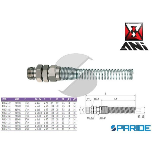 RACCORDO ATTACCO 3\8 MASCHIO D 6,5X10 MM 61\MG AH0...