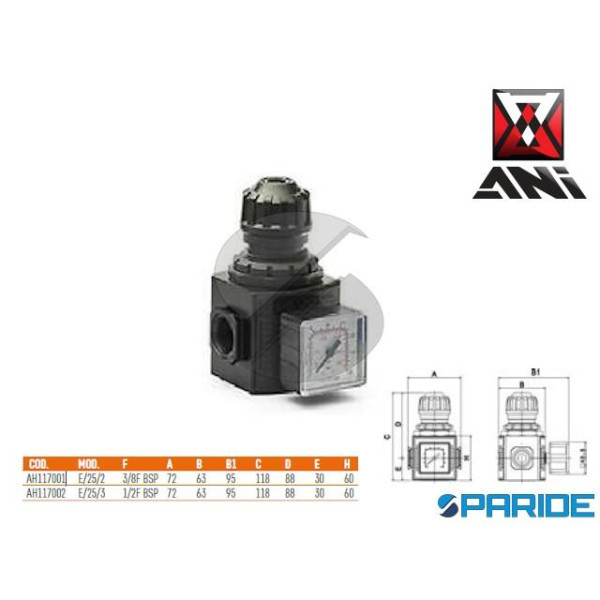 REGOLATORE DI PRESSIONE 3\8 F E\25\2 AH117001MODUL...