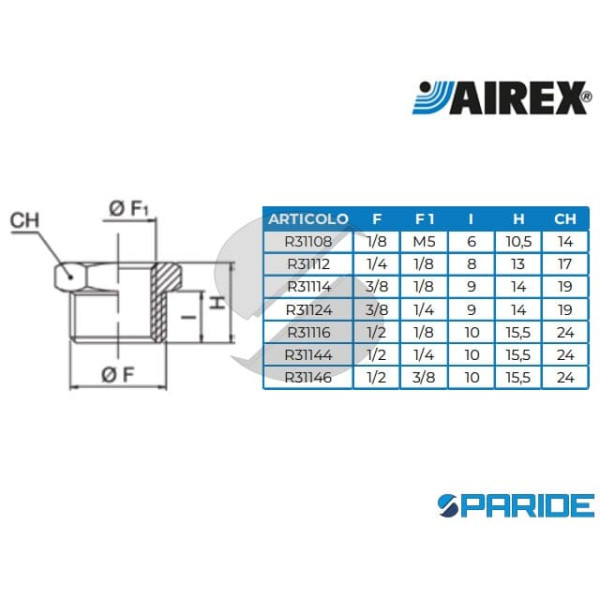 RIDUZIONE MASCHIO 1\2 - FEMMINA 1\4 253Z AIREX