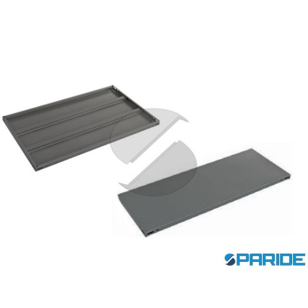 RIPIANO PER SCAFFALI 80X60 CM 2 RINFORZI GRIGIO