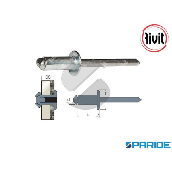RIVETTO ACCIAIO FFT TT 6,4X22 MM 1857200 RIVIT