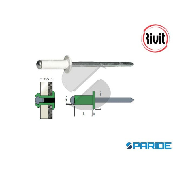 RIVETTO ALLUMINIO AFTC TT 4,8X12 MM 1953900 RIVIT ...