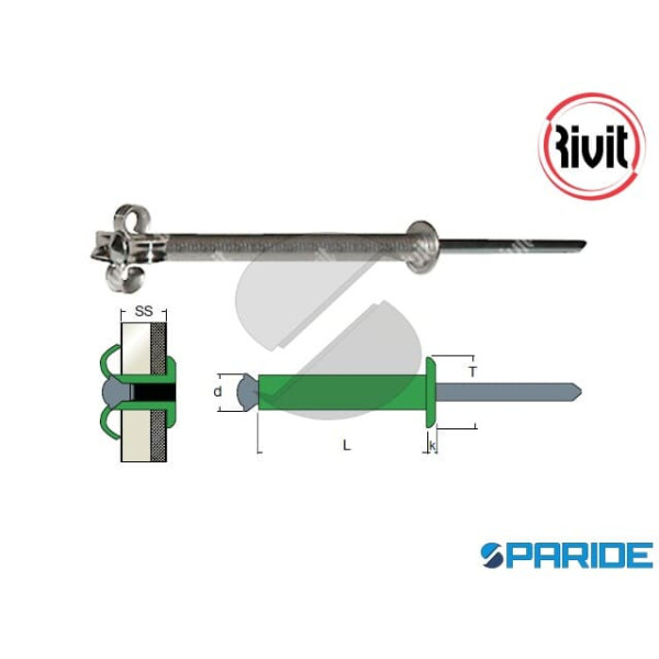RIVETTO ALLUMINIO FAFT FIORIV-PLUS TT 5X80 MM 0050...