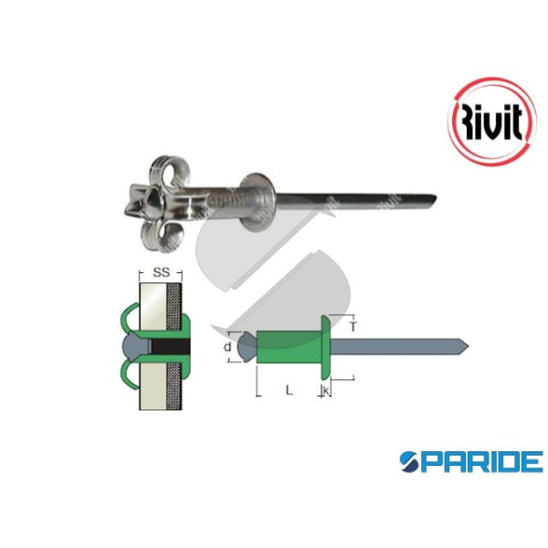 RIVETTO ALLUMINIO FAFT FIORIV TT 4X26 MM 0062000 R...