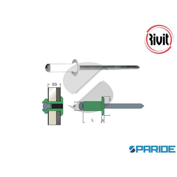 RIVETTO ALLUMINIO TT 3,4X9 BIANCO PURO RIVIT