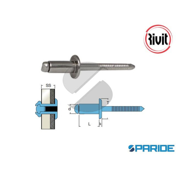 RIVETTO INOX 304 IIT\A2 TT 6X12 MM 5183300 RIVIT