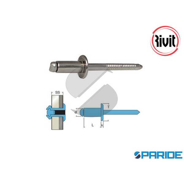 RIVETTO INOX A2 4,8X30 A STRAPPO