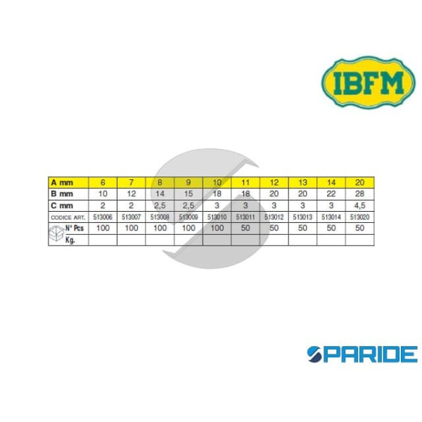 RONDELLA PER CERNIERE OTTONE 10 MM IBFM