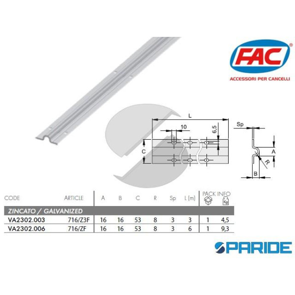 ROTAIA 3 MT A FISSARE GOLA D 16 MM 716\Z3F FAC