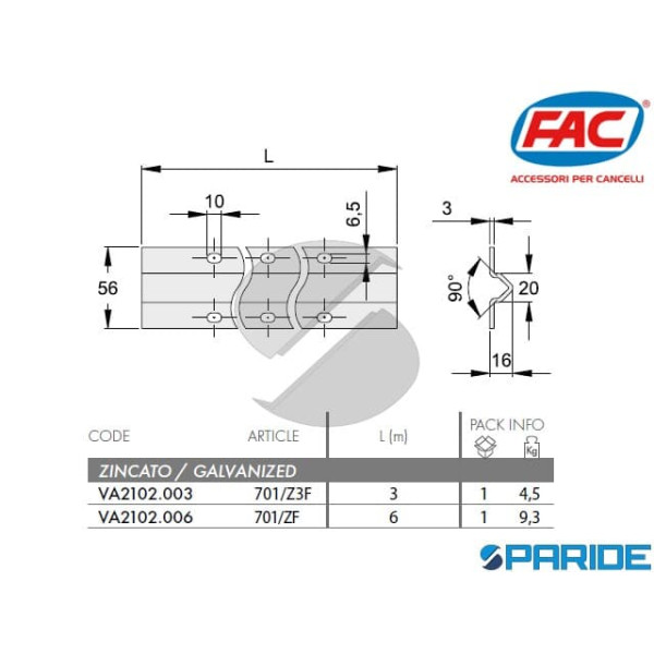 ROTAIA 6 MT A FISSARE GOLA V 701\Z3F FAC VA2102 006