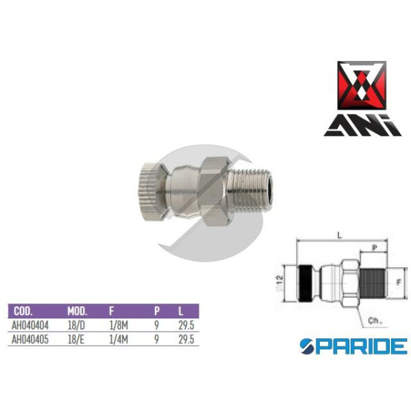 RUBINETTO DI SCARICO 1\4 MASCHIO 18\E AH040405 MIG...