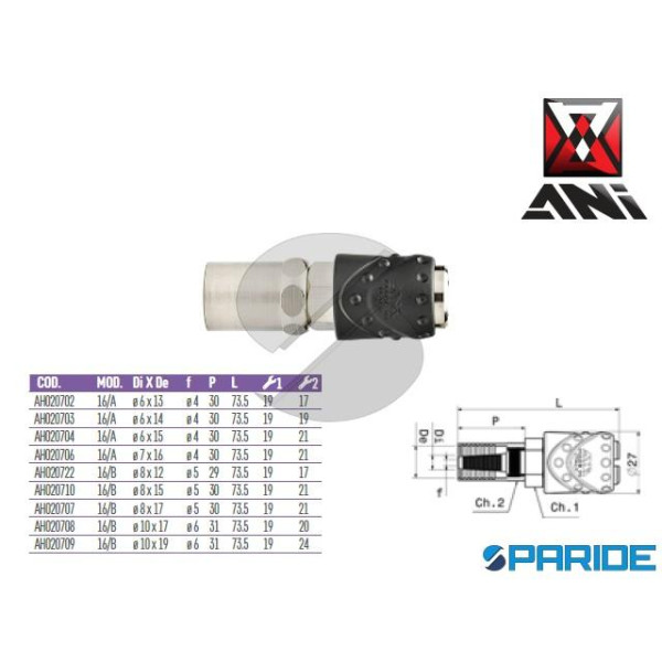 RUBINETTO RAPIDO D 8X17 MM 16\B AH020707 UNIvERSAL...