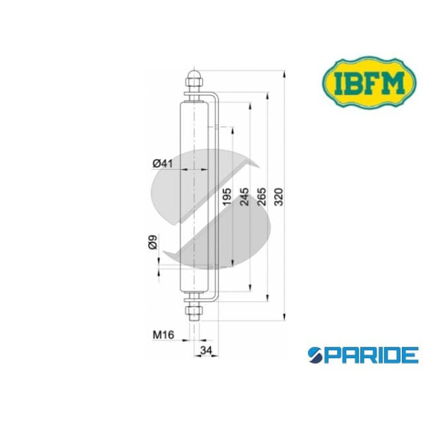 RULLO GUIDA LATERALE L 245 MM 469\LP IBFM CON SUPPORTO