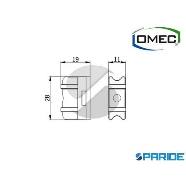 RULLO INTERCAMBIABILE PER SERRATURE 01435 OMEC