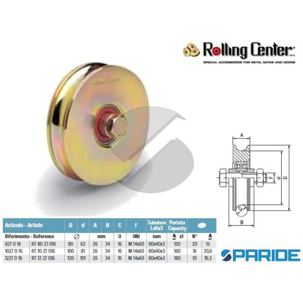 RUOTA GOLA O D 100 1027O 16 1 CUSCINETTO ROLLING C...