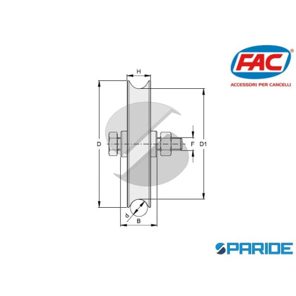 RUOTA GOLA O D 100 CON 1 CUSCINETTO 405 16 FAC VA1301100