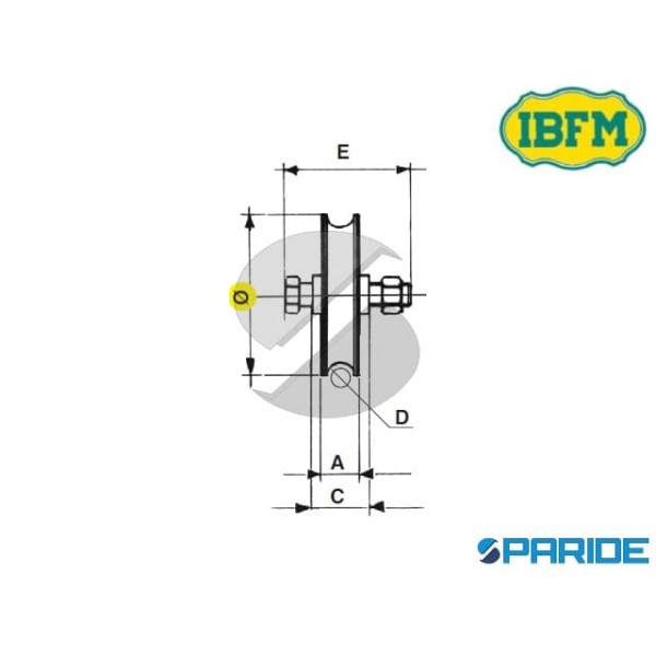 RUOTA GOLA O D 120 INOX 961 1 CUSCINETTO PER CANCELLI IBFM