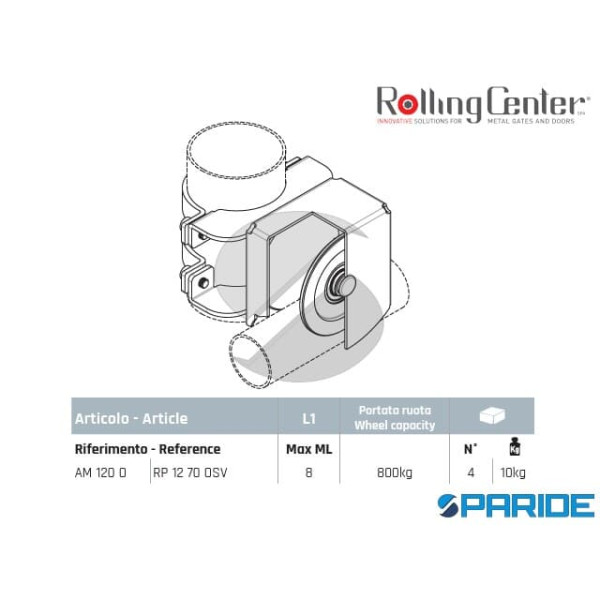 RUOTA GOLA O D 60 MM AM120O 120X70 MM AMERICA ROLLING CENTER