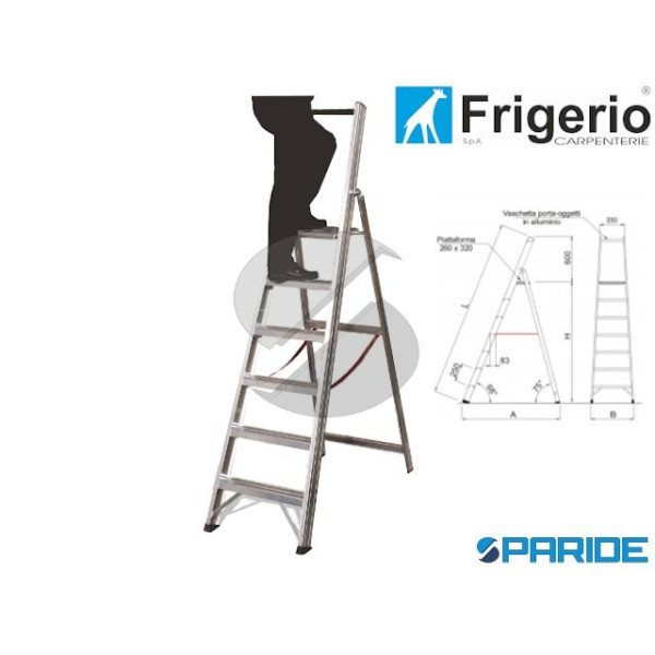 SCALA A CAVALLETTO 6040\10 10 GRADINI CON PARAPETT...