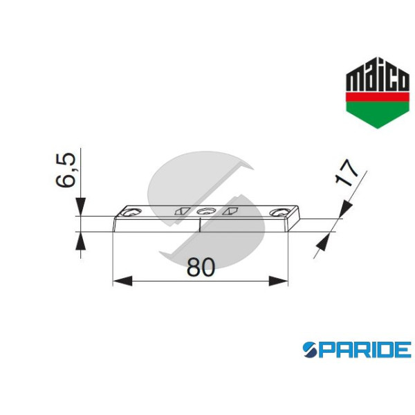 SCONTRO DELIMITATORE DI APERTURA 54697 MAICO BATTUTA LISCIA 18 MM CON VITE INCLINATA
