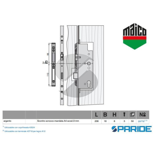 SCONTRO SCROCCO MANDATA A4 ASSE 9 29776 MAICO