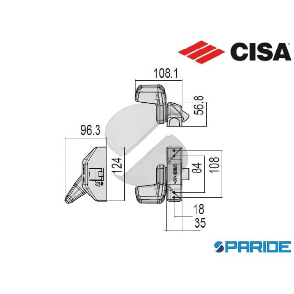 SCROCCO LATERALE ESCLUDIBILE 5M061 10 0 CISA