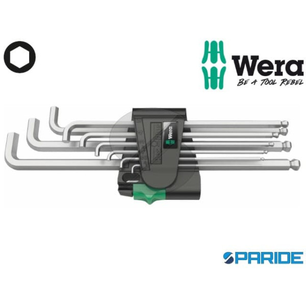SERIE 9 CHIAVI A BRUGOLA 950\9 HEX-PLUS 4 WERA CRO...