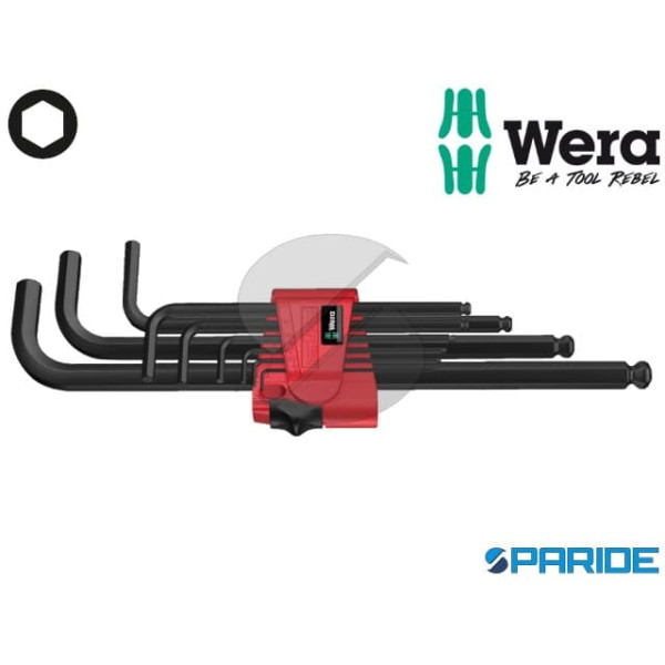 SERIE 9 CHIAVI A BRUGOLA 950\9 HEX-PLUS 6 WERA BLA...